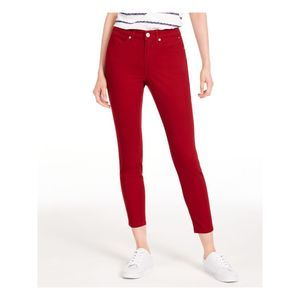 Tommy Hilfiger Women's Tribeca Colored Skinny Jeans Red Size 16